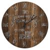 15-Inch Silent Non Ticking Modern Wall Clock for Living Room Decor Family Quote Saying Time Spent With Family Is Worth Every Second Wooden Clock for Office, Bathroom, Kitchen, Bedroom, School view 1