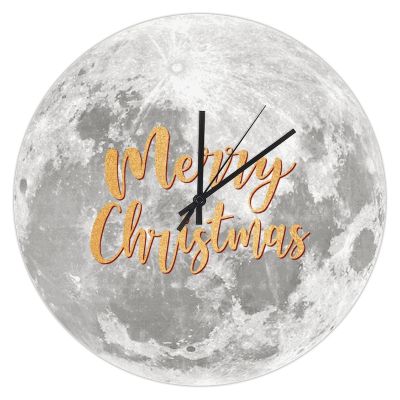 UFunhome 10" Silent Non Ticking Christmas Wall Clock for Living Room Decor View of The Planet Jupiter Merry Christmas Xmas Home Decoration Wooden Clock for Office, Bathroom, Kitchen, Bedroom, School