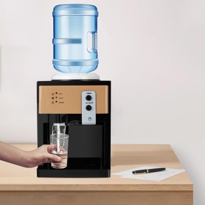 Top Loading Water Cooler Dispenser for 3-5 Gallon Bottle Countertop Hot & Cold Water Dispenser Freestanding Water Machine for Home Office Use Gold
