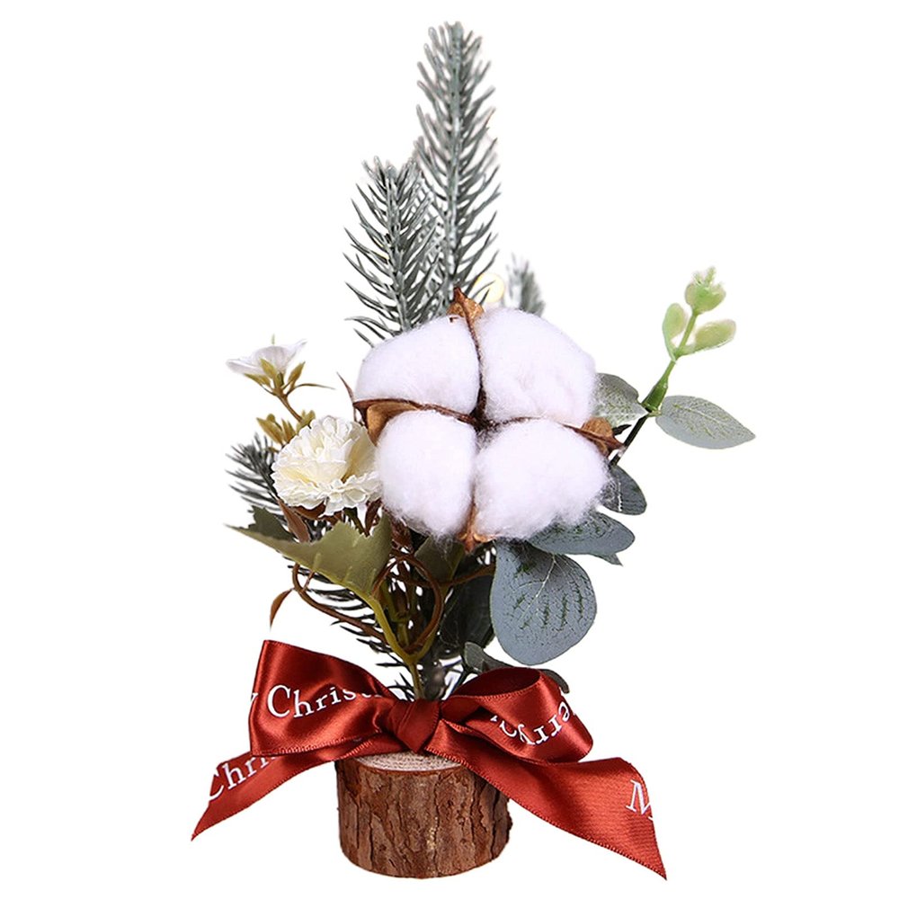 KIZQYN Table Desktop Decor Red Outfit Fruitful Ornaments Mini Christmas Tree Artificial Plant Home Restaurant Craft Party Supply Decorations Statue Ornament
