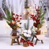 KIZQYN Table Desktop Decor Red Outfit Fruitful Ornaments Mini Christmas Tree Artificial Plant Home Restaurant Craft Party Supply Decorations Statue Ornament view 2