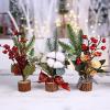 KIZQYN Table Desktop Decor Red Outfit Fruitful Ornaments Mini Christmas Tree Artificial Plant Home Restaurant Craft Party Supply Decorations Statue Ornament view 3
