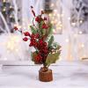 KIZQYN Table Desktop Decor Red Outfit Fruitful Ornaments Mini Christmas Tree Artificial Plant Home Restaurant Craft Party Supply Decorations Statue Ornament view 4