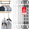 24 Pack Hangers Space Saving Magic Space Saver Storage Smart Plastic Clothes Hanger Organizer Closet Organizers and Storage for Closet Apartment College Dorm Room Essentials,Black White Grey view 1