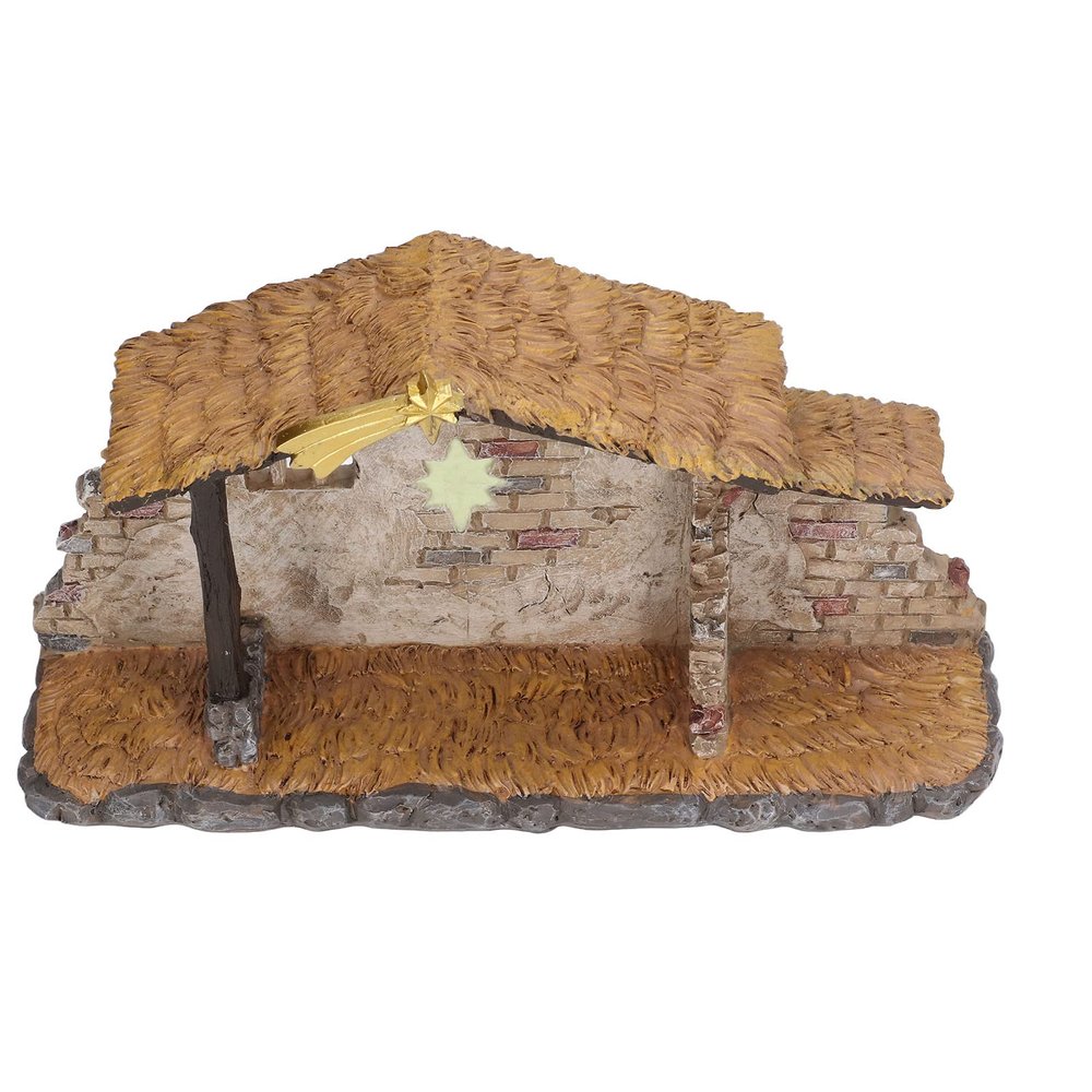 Christmas Manger Shed Statue, Fine Vivid Details Nativity Scene for Holiday