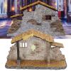 Christmas Manger Shed Statue, Fine Vivid Details Nativity Scene for Holiday view 2