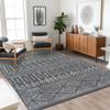 Art&Tuft 4x6 Rug, Super Soft Ultra-Thin Moroccan Washable Rug, Anti-Slip Backing Rugs for Living Room, Foldable Geometric Machine Washable Area Rug(4'x6', Grey) view 1