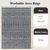 Art&Tuft 4x6 Rug, Super Soft Ultra-Thin Moroccan Washable Rug, Anti-Slip Backing Rugs for Living Room, Foldable Geometric Machine Washable Area Rug(4'x6', Grey) view 2
