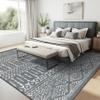 Art&Tuft 4x6 Rug, Super Soft Ultra-Thin Moroccan Washable Rug, Anti-Slip Backing Rugs for Living Room, Foldable Geometric Machine Washable Area Rug(4'x6', Grey) view 4