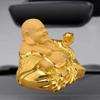 ZEELYDE Figurines,Feng Shui Statues/Ornaments,Resin Crafts Ingot Ruyi Maitreya Buddha Statue Decoration, Home Office Decoration Fragrance Car Bless Safety and Wealth view 3