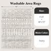 Art&Tuft 4x6 Rug, Super Soft Ultra-Thin Moroccan Washable Rug, Anti-Slip Backing Rugs for Living Room, Foldable Geometric Machine Washable Area Rug(4'x6', Ivory) view 2