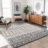 Art&Tuft 4x6 Rug, Super Soft Ultra-Thin Moroccan Washable Rug, Anti-Slip Backing Rugs for Living Room, Foldable Geometric Machine Washable Area Rug(4'x6', Black) view 1