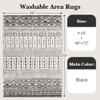 Art&Tuft 4x6 Rug, Super Soft Ultra-Thin Moroccan Washable Rug, Anti-Slip Backing Rugs for Living Room, Foldable Geometric Machine Washable Area Rug(4'x6', Black) view 2