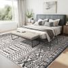 Art&Tuft 4x6 Rug, Super Soft Ultra-Thin Moroccan Washable Rug, Anti-Slip Backing Rugs for Living Room, Foldable Geometric Machine Washable Area Rug(4'x6', Black) view 4