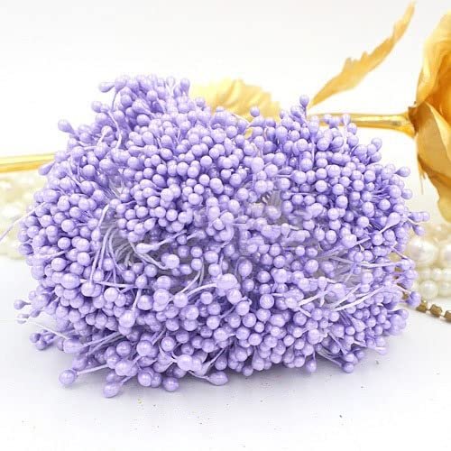 HZLXF1 3mm 1800PCS/lot Double Heads DIY Pearl Flower Stamen Artificial Sugar Craft Millinery Cake for Selection (Color : Light Purple)