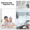 MicoYang Silicone Bathroom Soap Dishes with Drain Spout-Bathroom and Kitchen Sink Organizer,Sponge Holder,Dish Soap Tray,Perfect for Dispenser,Scrubber,Bottle,Cup on Sink or Counter-White 12"4" view 3
