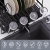 Runnatal Dish Drying Rack Extendable, Large Dish Rack with Drainboard, Utensil Holder, Cup Holder, Expandable Dish Drainer for Kitchen Counter, 20.5"-27.6" L x 12.6" W view 4