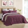 CHIXIN Oversized Bedspread Coverlet Set King Size - Lightweight Bedding Cover - Beautiful Stitching - 5 Piece Reversible Bedspread - Gorgeous Damask Paisley Pattern (King, Purple) view 3