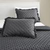 CHIXIN Ruffle Skirt Bedspread Cal King Size - 30" Long Drop, Shabby Chic Style, Lightweight Bedding Cover, 3 Piece Set, Dark Grey view 3