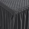 CHIXIN Ruffle Skirt Bedspread Cal King Size - 30" Long Drop, Shabby Chic Style, Lightweight Bedding Cover, 3 Piece Set, Dark Grey view 4