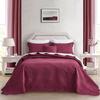 DaisyHuang Oversized Bedspread - Queen Size Bedding Cover - Modern & Contemporary Coverlet Set, Real Stitching, Reversible, Lightweight, 4 Piece, Burgundy view 1