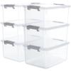 Citylife 6 Packs 17 QT Plastic Storage Bins with Lids Large Stackable Storage Containers for Organizing Clear Storage Box for Garage, Closet, Kitchen view 1