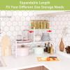 Across-Star Expandable Cabinet Shelf Organizer Rack, Stackable Kitchen Counter Storage Shelves Stand, Adjustable Height Pantry Shelf Spice Rack (White, 1 Pack) view 3