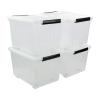 Bringer 70 Qt Latching Plastic Storage Containers with Lids, Clear Large Storage Box with Wheels view 1