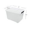 Bringer 70 Qt Latching Plastic Storage Containers with Lids, Clear Large Storage Box with Wheels view 3