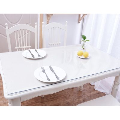 Table Cover Transparent Crystal, 2mm Thick Rectangular Table Cloth, Strong Clear Protector Pad, Used for Outdoor, Party, Camping, Wipeable PVC Non-Slip Tablecloth,150x160cm/5963in