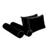 Prolinemax Style V1 Twin Size Velvet Contrast Pipe Indoor Daybed Bolster Pillow Cushion Mattress Fitted Sheet |Cover ONLY| AD374 view 3