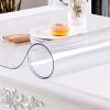 1.5mm Thick Clear Table Cover Protector,PVC Soft Glass Tablecover Waterproof Transparent Tablecloth Pad Mat,for Banquet Dinner Table Coffee Table Night Stand Computer (100x160cm/39x63in) view 1