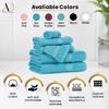 Ample Decor Towels for Bathroom, 6 Pieces Gift Set,100% Cotton Soft Quick Dry, 2 Bath Towels, 2 Hand Towels, 2 Wash Cloths - for Hotel, Spa, Gym - Sky Blue view 3