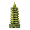 Addune Green Natural Jade Nine-Storey Wenchang Tower Pagoda Statue Fengshui Handmade Figure Hand Carved Collection Arts Ornaments Home Decor view 1