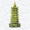 Addune Green Natural Jade Nine-Storey Wenchang Tower Pagoda Statue Fengshui Handmade Figure Hand Carved Collection Arts Ornaments Home Decor view 2