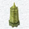 Addune Green Natural Jade Nine-Storey Wenchang Tower Pagoda Statue Fengshui Handmade Figure Hand Carved Collection Arts Ornaments Home Decor view 3