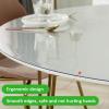 3mm PVC Waterproof/Anti-Scalding Clear Table Cover Protector,Round Transparent Tablecloth,Coffee Table Protector,Office Desk Mat,for Nightstand,Kitchen Dining Table pad (130cm/51in) view 3