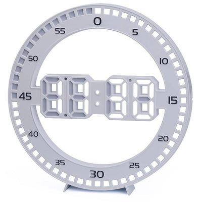 Modern Led Digital Large Wall Clock 3D Luminous Silent Electronic Creativity Jump Second Clock Home Decoration for Living Room (Color : White-White LED, Size : 12 inch)