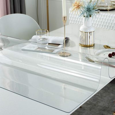 3mm Heavy Duty Table Protector,PVC Rounded Corners Clear Table Cover Protector,Bar Dining Tabletop Furniture Pad,Water Proof Easy Clean Transparent Tablecloth (120x150cm/47x59in)