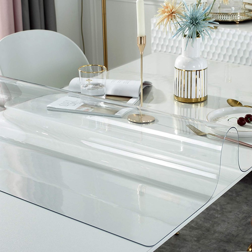 3mm Heavy Duty Table Protector,PVC Rounded Corners Clear Table Cover Protector,Bar Dining Tabletop Furniture Pad,Water Proof Easy Clean Transparent Tablecloth (120x150cm/47x59in)