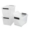 Bringer 4-Pack Large Clear Plastic Storage Box with Lid, 50 L Wheeled Clear Storage Boxes view 1