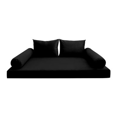 Prolinemax Style V1 Twin Size Velvet Knife Edge Indoor Daybed Bolster Pillow Cushion Mattress Fitted Sheet |Cover ONLY| AD374