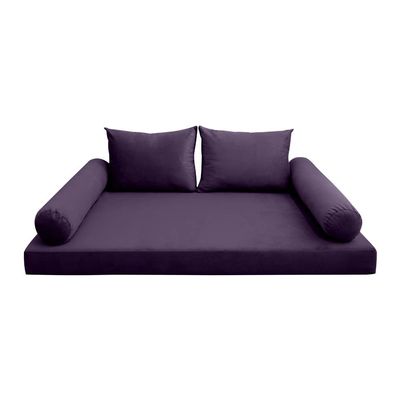 Prolinemax Style V1 Twin Size Velvet Knife Edge Indoor Daybed Bolster Pillow Cushion Mattress Fitted Sheet |Cover ONLY| AD339
