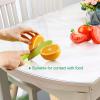 1.5mm Thick Odorless Tablecloth Protector,Waterproof/Oil-Proof Transparent Tablecloth,Right-Angled Ellipse Clear Table Cover Protector,PVC Desk Pad (86x138cm/34x54in) view 2