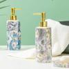 VNABO Refillable Soap Dispenser Pattern Hand Soap Dispenser for Bathroom Modern Liquid Dispenser Ceramic Refillable Lotion Bottle 390ml/13.1oz Soap Pump for Kitchen Bathroom view 4