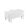 LKTART 38.19'' White PU U-Shaped Storage Bench Mid-Century European Style Retro Ottoman Supports 250 lbs for Bedroom End of Bed Living Room Entryway view 2