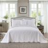 HoneiLife California King Quilt - Oversized King Bedspreads 120x120, 4-Piece Cal King Quilt Sets,Rustic Bedding Sets King Size,Reversible Coverlets Lightweight Bed Cover for All Season Use-White view 1