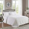 HoneiLife California King Quilt - Oversized King Bedspreads 120x120, 4-Piece Cal King Quilt Sets,Rustic Bedding Sets King Size,Reversible Coverlets Lightweight Bed Cover for All Season Use-White view 2