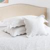 HoneiLife California King Quilt - Oversized King Bedspreads 120x120, 4-Piece Cal King Quilt Sets,Rustic Bedding Sets King Size,Reversible Coverlets Lightweight Bed Cover for All Season Use-White view 4