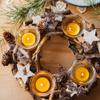 BOOMLATU Wood Tea Light Candle Holder,Handcrafted Votive Candle Holders for Christmas Table Decorations (C) view 3